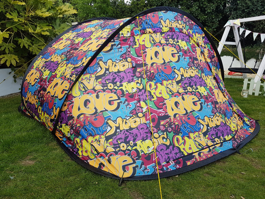 Graffiti Night Glow Tent + Tent Finder